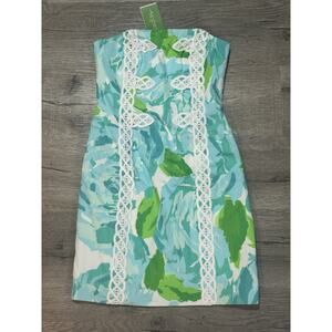 NWT $218 Lilly Pulitzer Tansy Strapless Mini Dress Sz 2 Poolside Blue